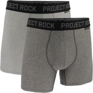 Under Armour Project Rock Boxerjock Briefs Performance Mesh 2-Pack XL Gray NWT
